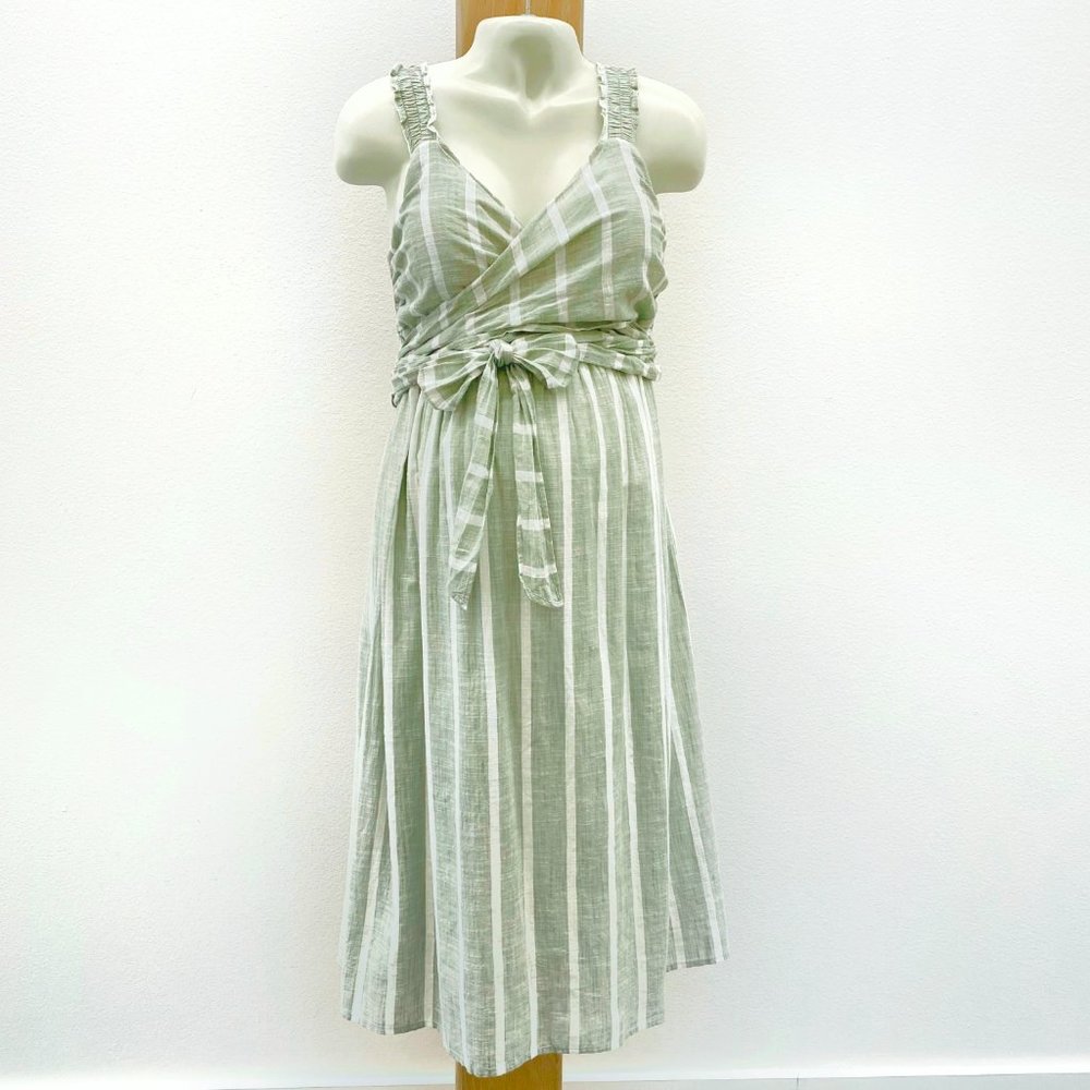 SERAPHINE Aaliyah Maternity & Nursing Sleeveless Stripe Cotton Wrap Dress
